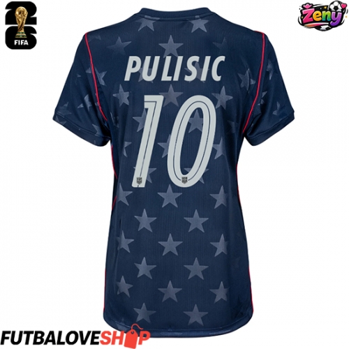 Dres Spojené štáty Christian Pulisic #10 Preč pre Ženy MS 2026 Krátky Rukáv
